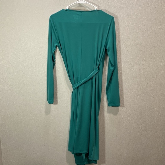 Pip&Vine By Rosie Pope Maternity Green Long Sleeve Wrap Dress - Picture 9 of 11